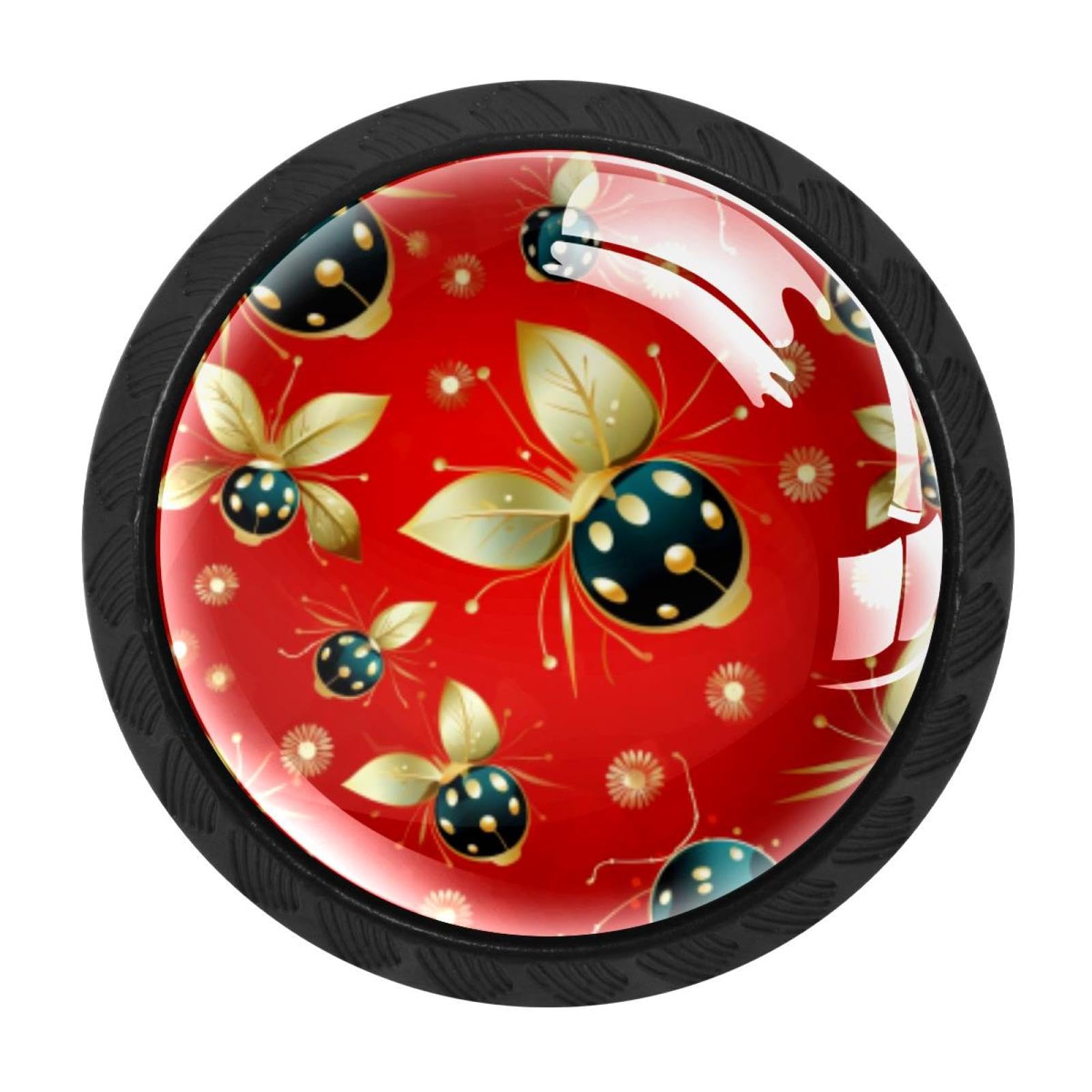 Chenzzzz Multicolored 19 4 Pack Cabinet Handles Black Ladybird Cabinet Knobs Draw