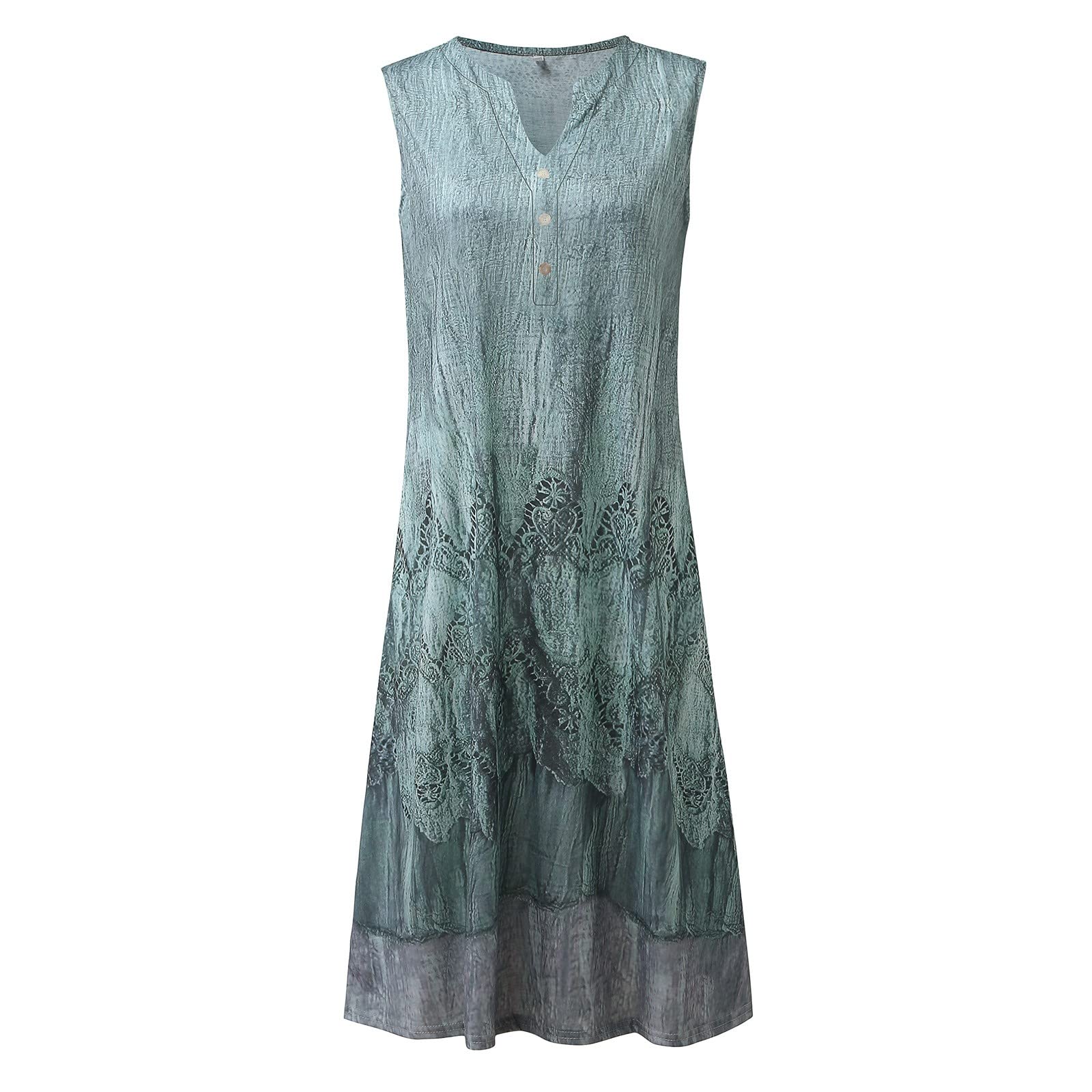 Robe Longue D'été Maxi Sans Manches Décontracté de Plage T-Shirt Casual Imprimée Party Soirée Cérémonie Floral Grandes Tailles Boheme