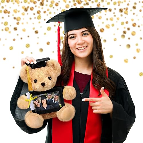 Miniatura 5 de Sotiff Oso de peluche de graduación con marco de fotos, oso de peluche de 10 pulgadas para escuela secundaria, universidad, regalos de graduación de