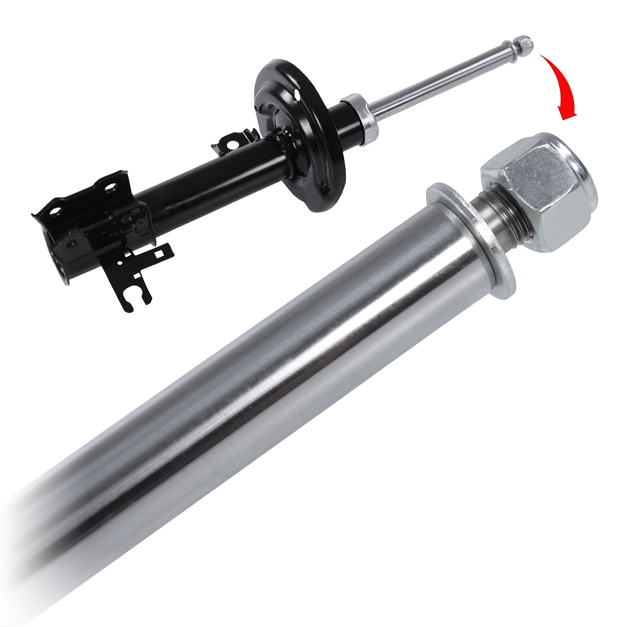 BESTPRICE 2x Amortiguador De Gas A Presión Puntal Delantero Bitubo Incl. Soporte De Puntal Y Kit De Protección Contra El Polvo, Compatible Con FIAT PANDA (169