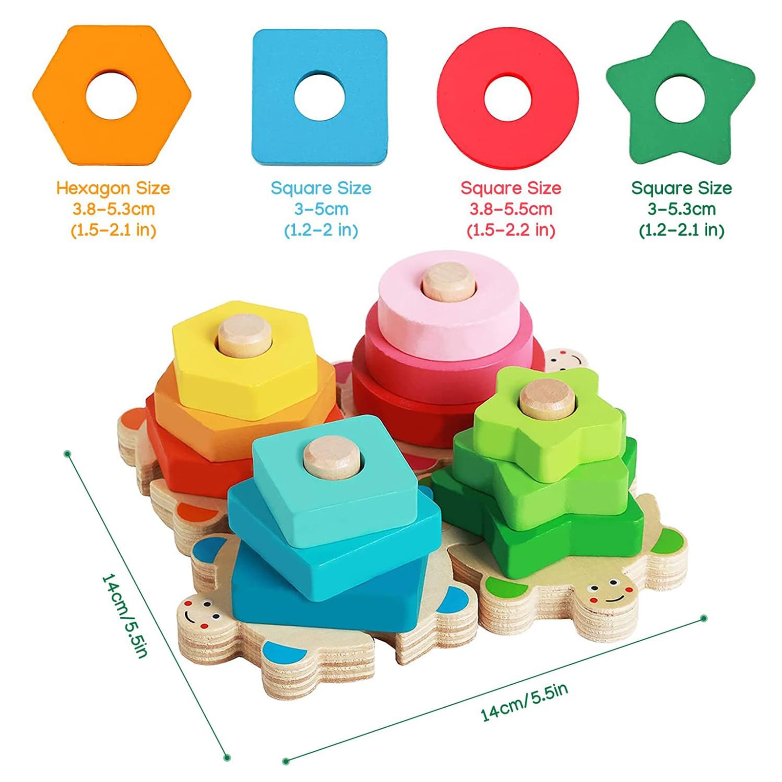 Goorder Giochi Bambini, Giocattoli da Puzzle in Legno, Giocattolo Montessori Educativo Ordinamento Blocchi Costruzioni, Ragazzo Ragazza per 1 2 3 4 Anni, Regalo per Compleanno e Natale