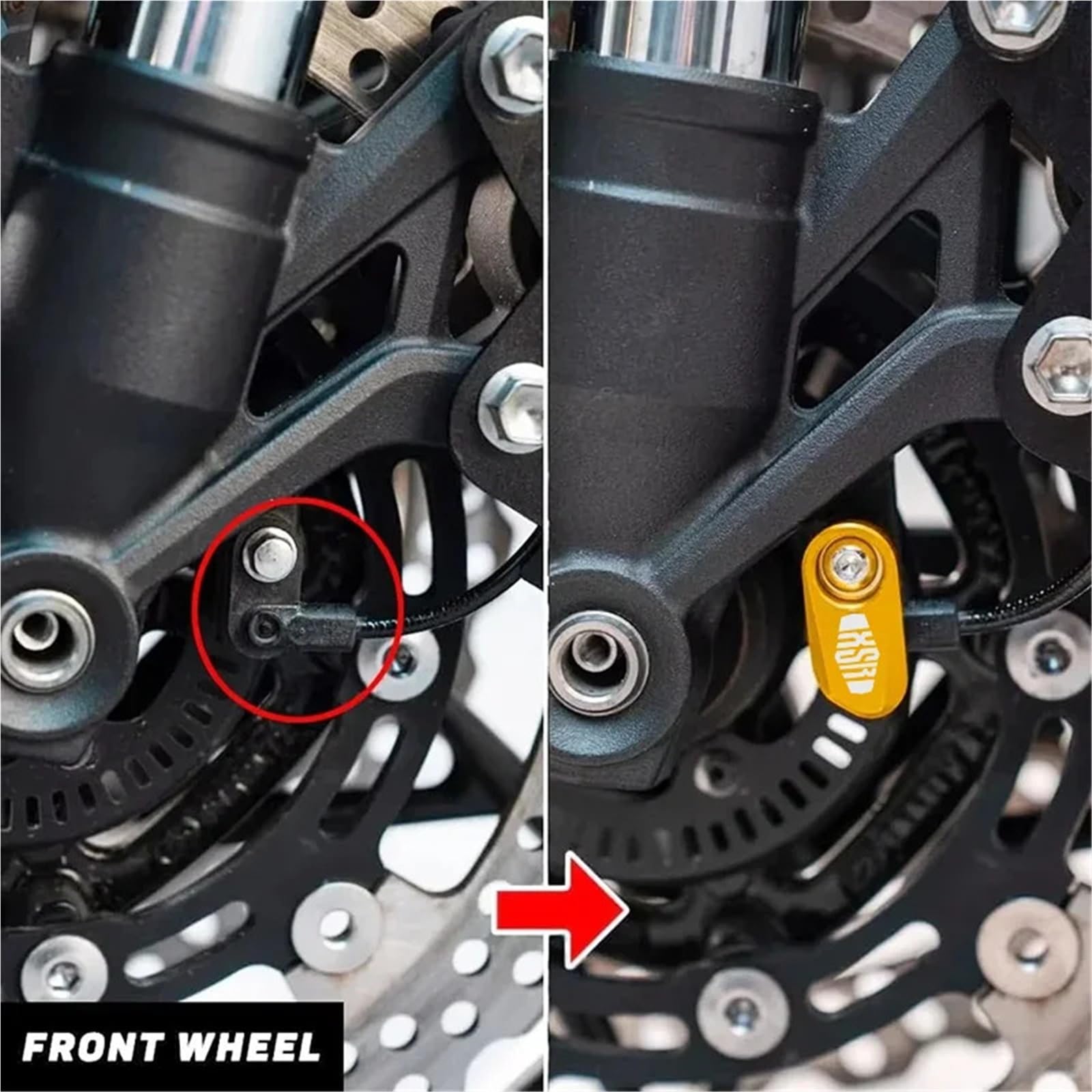 Misura for Yamaha XSR 700 900 XSR700 XSR900 2014-2025 2026 Accessori Moto Ruota Anteriore Posteriore ABS Sensore Di Protezione Tappo Di Protezione(2 pcs-Black)