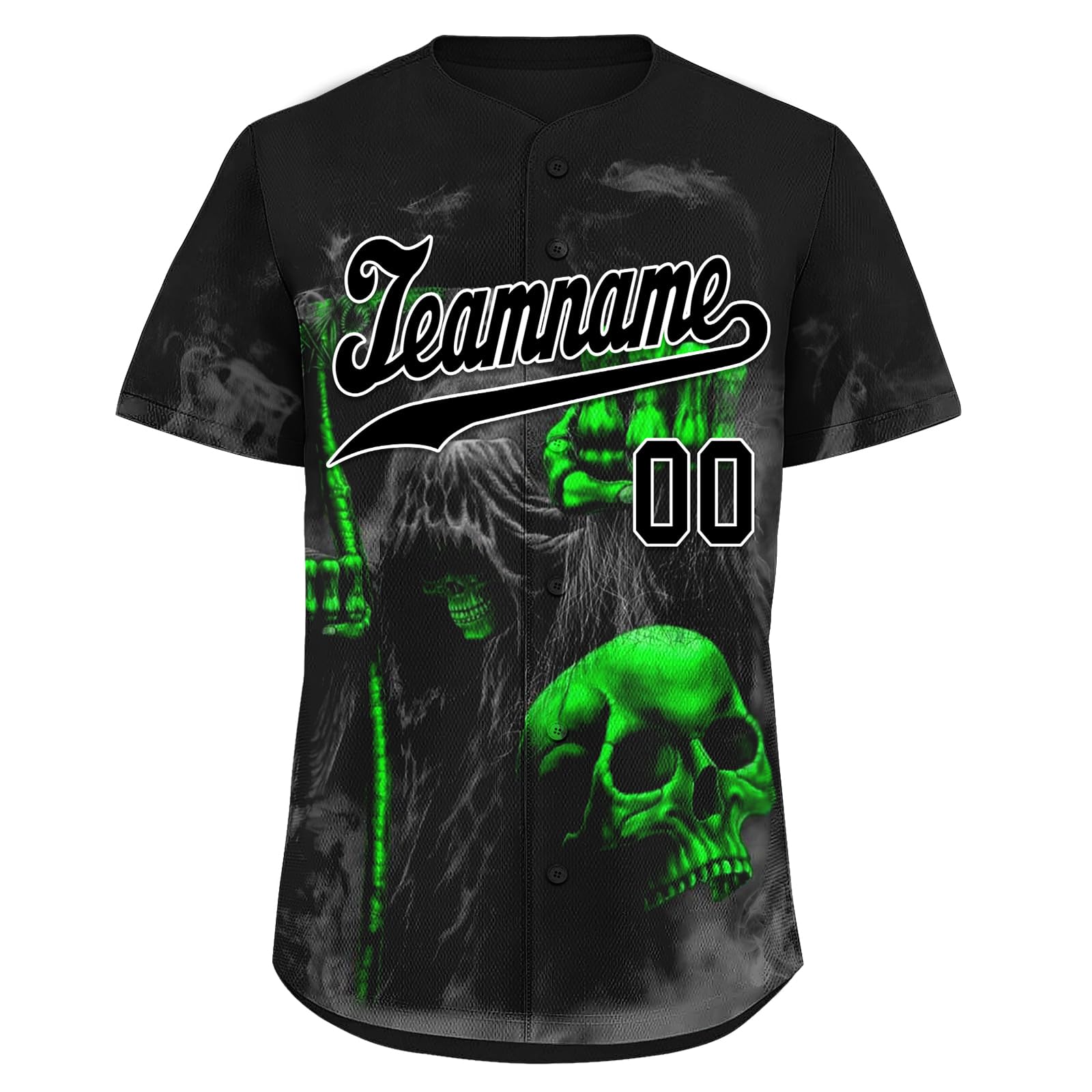 Custom Skull Gothic Baseball Jersey for Men/Kids- Print/Stitched Personalized Name Number Sports Uniform Punk Rock Streetwear