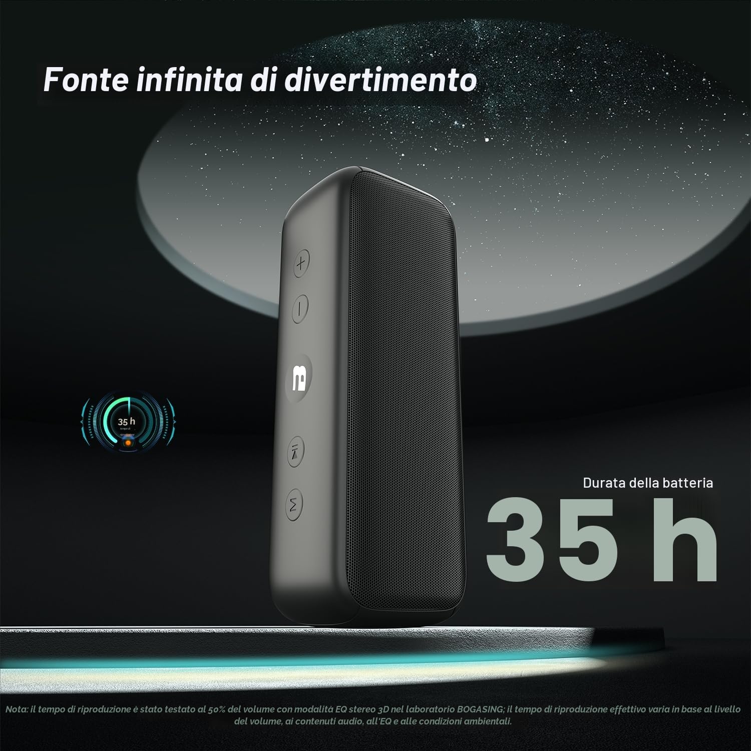 BOGASING G6 Cassa Bluetooth Potente, Speaker Bluetooth Portatile con suono stereo da 30W, 35H di Autonomia, EQ, IPX6 Waterproof, USB, TF, AUX, Altoparlante Wireless con Microfono per Esterni (Nero)