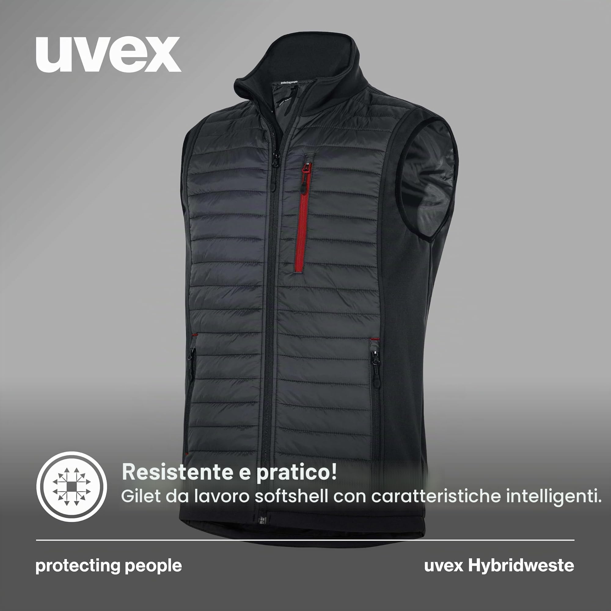 Uvex tune-up gilet ibrido da uomo - gilet trapuntato - robusto gilet da lavoro