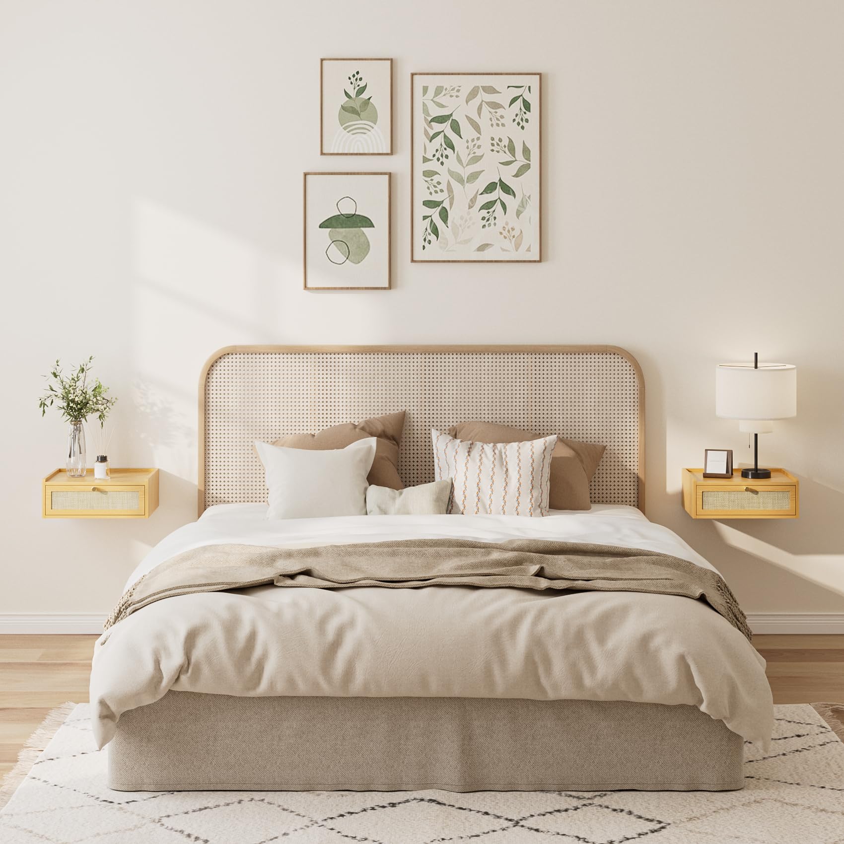 Mesita de noche flotante, mesita de noche montada en la pared con cajón, pequeños estantes flotantes, mesita de noche de madera flotante para dormitorio, sala de estar, baño 7