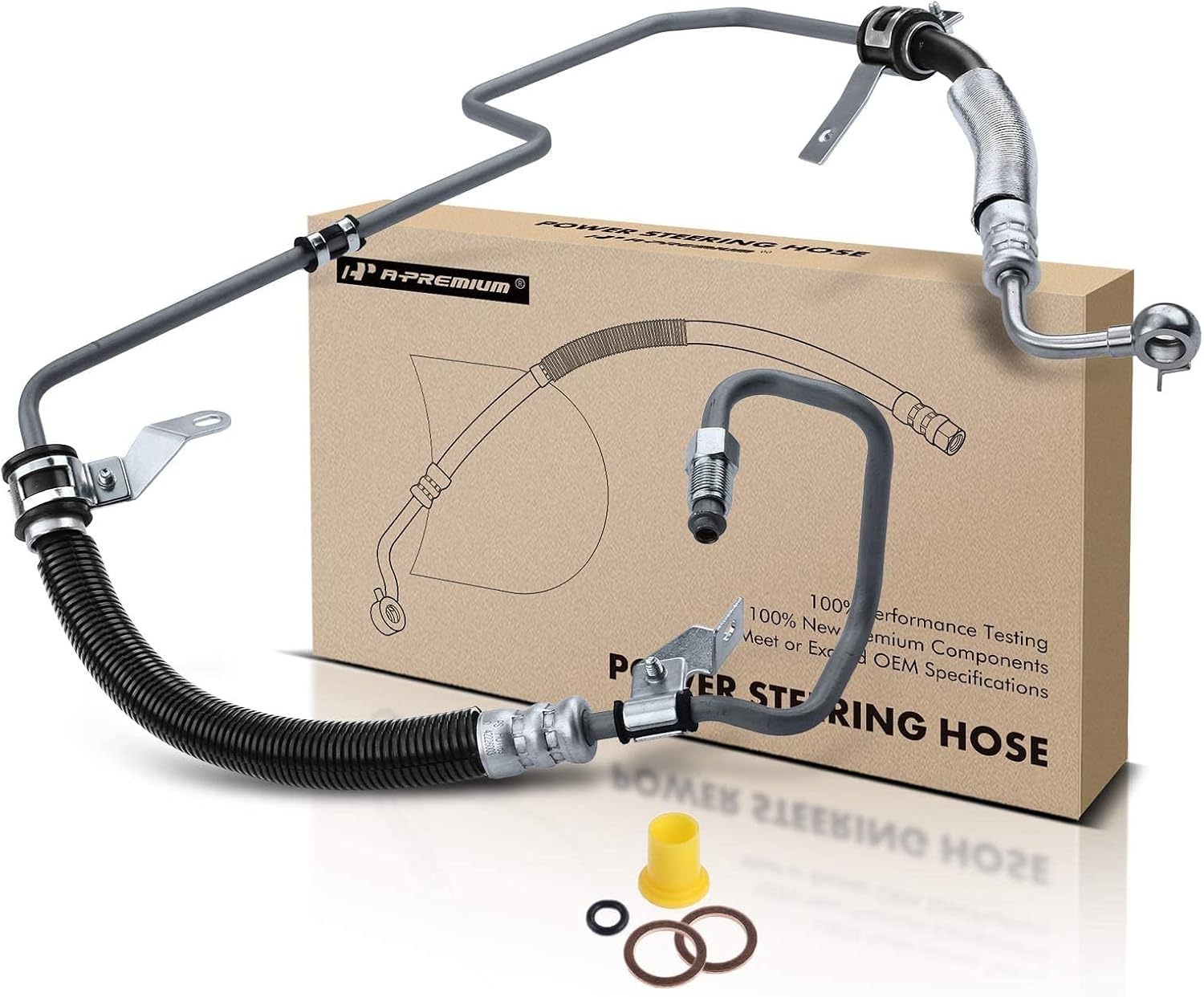 A-Premium Power Steering Pressure Hose Line Assembly Compatible with Toyota Highlander 2001 2002 2003, 3.0L Petrol, Pump To Rack/Gear