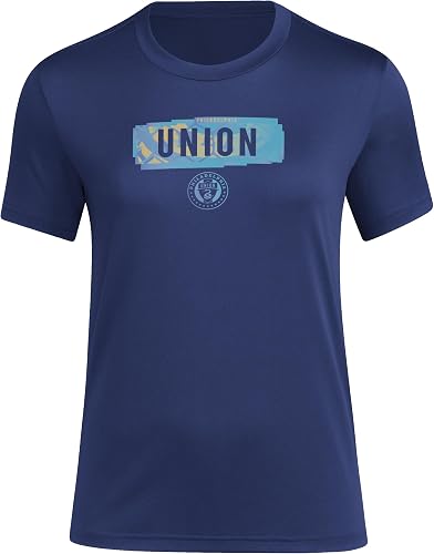 adidas Women's Philadelphia Union Local Pop Short Sleeve Pre-game T-shirt, Team Navy Blue, 3X-Large