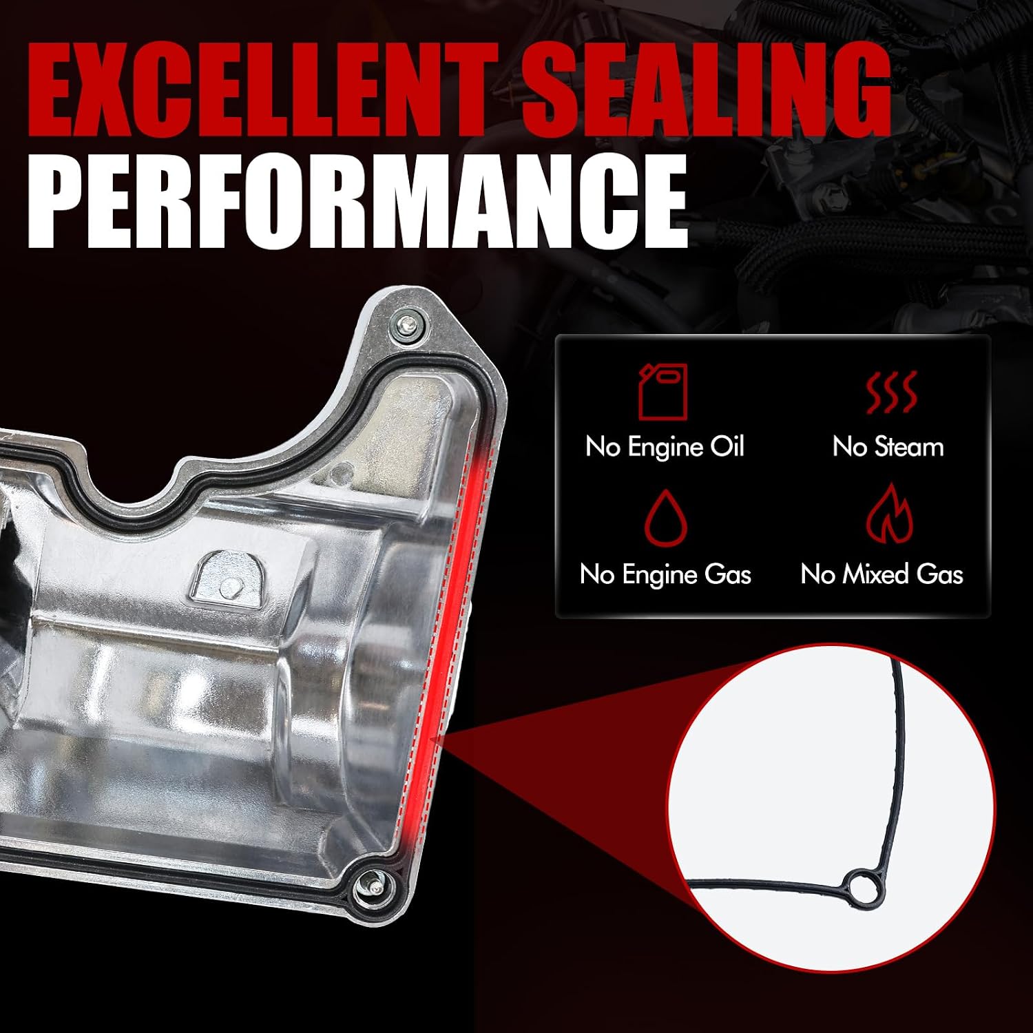 MITZONE Aluminum Valve Cover Set Compatible with 2001 2002 2003 2004 2005 Ford Explorer Sport Ranger Mercury Mountaineer 4.0L 1L2Z6582CA 4L5Z6582JA