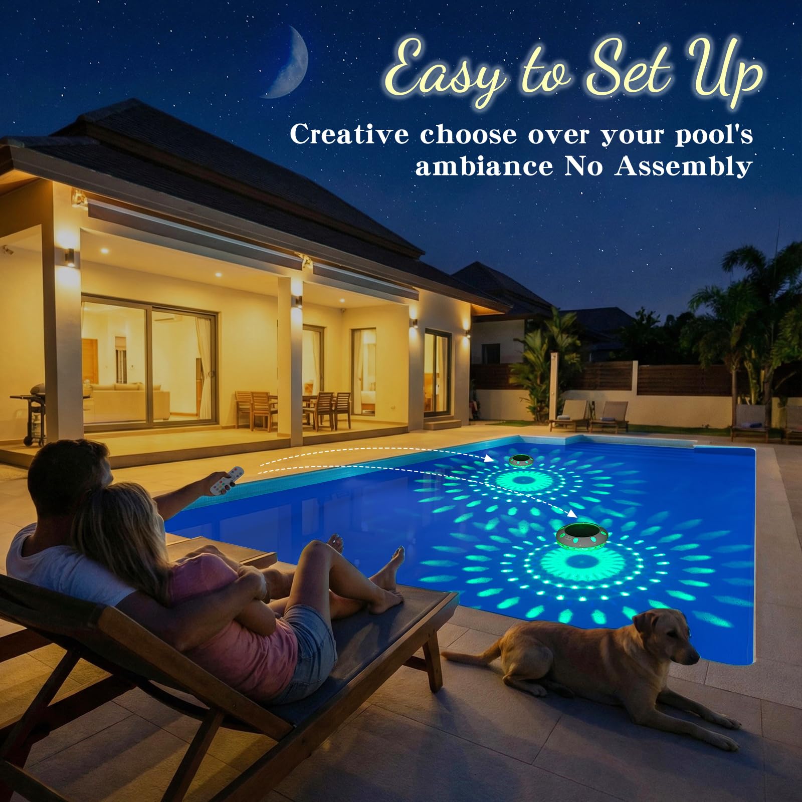 AearKing Luces Flotantes Piscina Solares, Luces para Piscina con RGB Cambio de Color, Luz Flotante Piscina con Iluminación Dinámicos, IP68 Impermeables Luz Solar Flotante Piscina Jardín - 2 Piezas