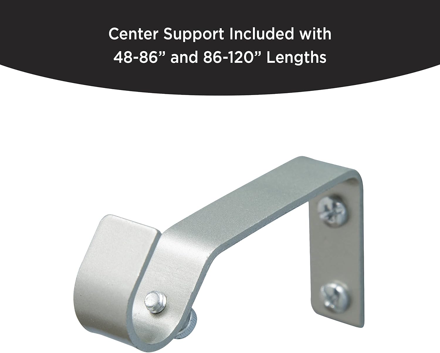 Eclipse EC Wrap Around Window Curtain Rod, 48-86", Satin Silver
