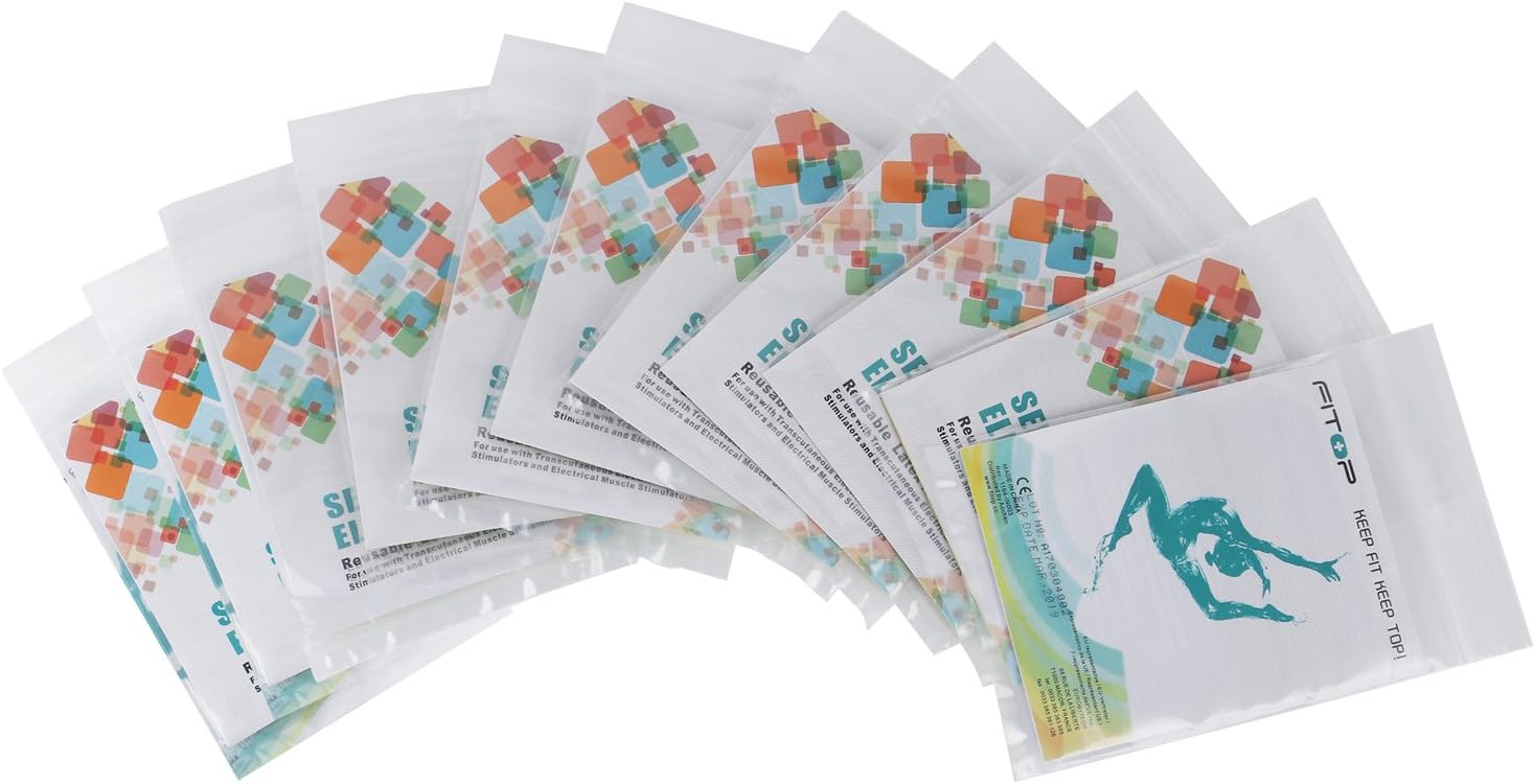 New Arrivals FITOP TENS Unit Pads 44 Pcs EMS TENS Electrodes Strong Adhesive Size 2X2