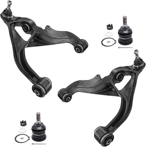 Miniatura 102 de Detroit Axle - Kit de 4 brazos de control delanteros para Chrysler 300 Dodge Challenger Charger Magnum, 2 brazos de control delantero inferiores con