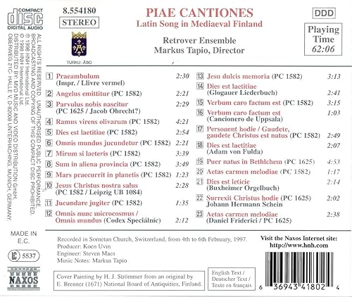 Vista 2 de Piae Cantiones Latin Songs in Mediaeval Finland