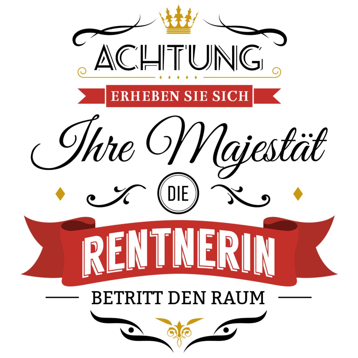 Fashionalarm Tasse Avec Inscription En Allemand « Majestät Die Rentnerin » Imprimée Des Deux Côtés Avec Inscription « Love » - Idée Cadeau Amusante De Collègue Rente Ruhestand Abschied Travail Blanc