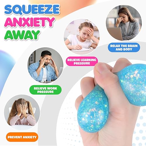 Miniatura 2 de Bolas de estrés Fidget Sensory Toys paquete de 12 bolas estrujables para el estrés para niños de 3 a 12 años - Pelota sensorial de terapia de manos