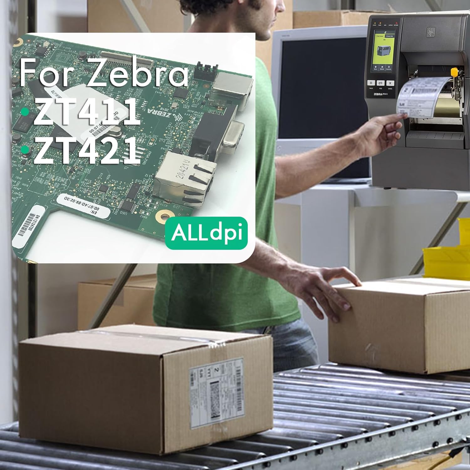 P1105147-008 Motherboard Main Logic Board for Zebra ZT411 ZT421 Thermal Label Printer 203DPI 300DPI 600DPI