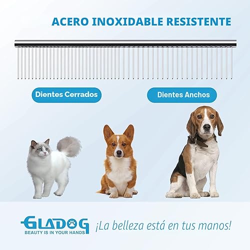Miniatura 4 de GLADOG Juego de tijeras profesionales 5 en 1 para aseo de perros con puntas redondas de seguridad, tijeras afiladas y resistentes para el aseo