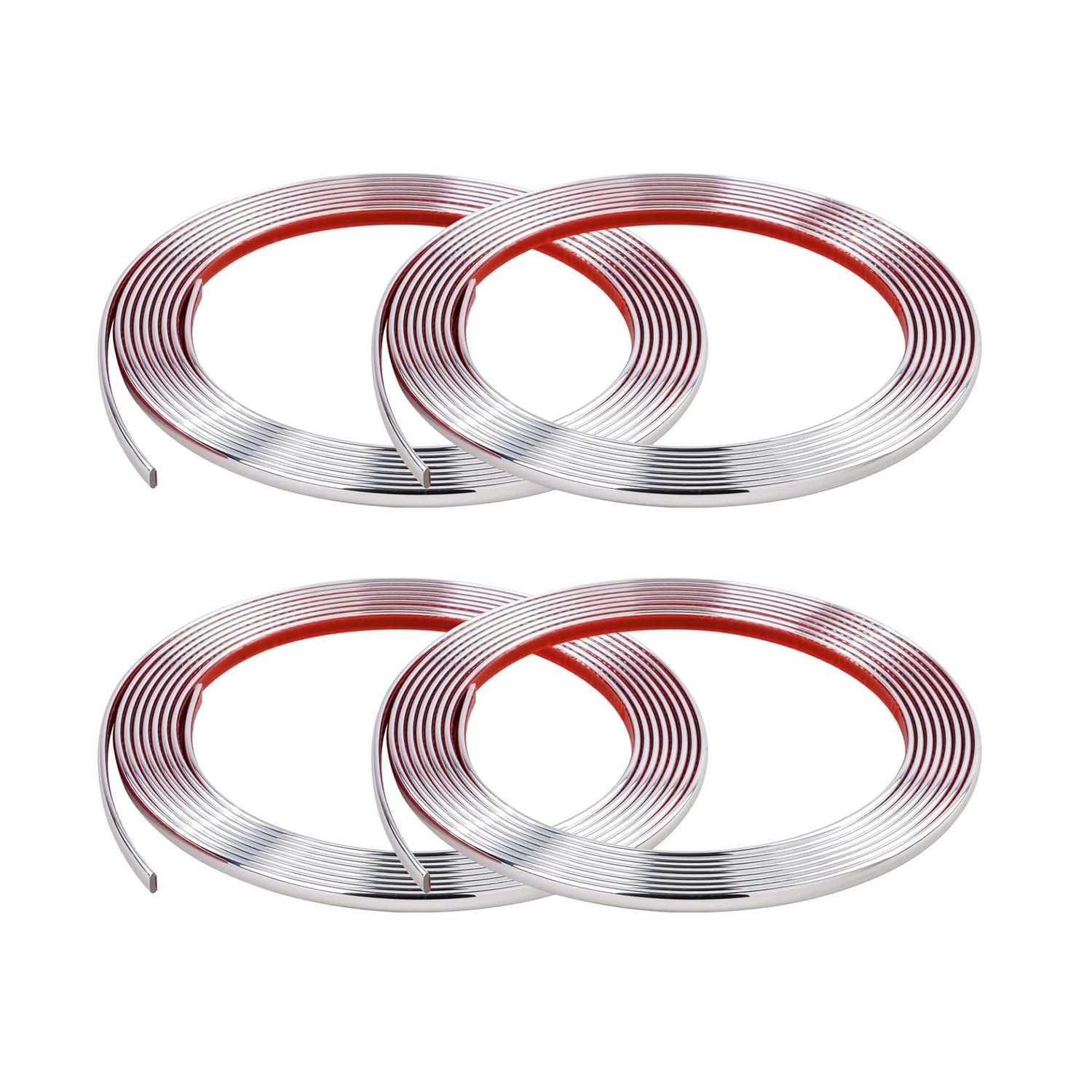 20M(4 Rolls*5M) Silver Flexible Moulding Trim,Self-Adhesive Decorative Edging Strip for Tile,Wall,Mirror, Ceiling,Floor,Panel,Cabinet,Peel and Stick PVC Mirrior Frame Trim,8MM