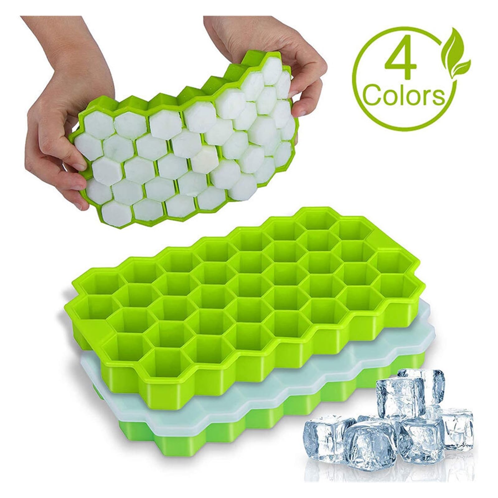 Vassoio per cubetti di Ghiaccio cavità con coperchi Rimovibili Vassoio a Nido d'Ape Stampo per Ghiaccio in Silicone Flessibile per Uso Alimentare per Cocktail di Whisky (Color : Purple with Lid)