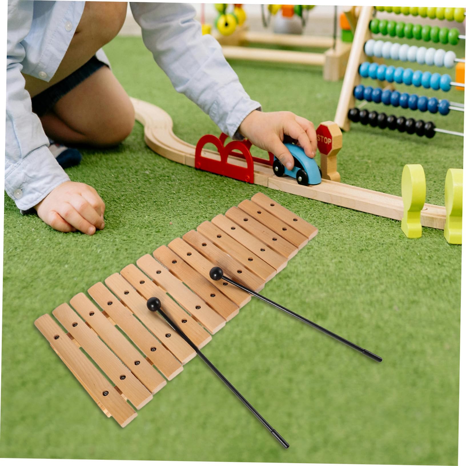 Mikikit Xilofono Strumento Musicale Sensoriale in Legno Montessori a 15 Note con Design Attraente per Ragazzo Ragazza per Educazione in Casa e Asilo
