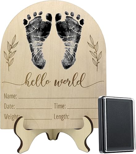 Letrero de anuncio de nacimiento para recién nacido, anuncio de bebé personalizado, letrero de madera grabado con nombre de bebé, accesorios para