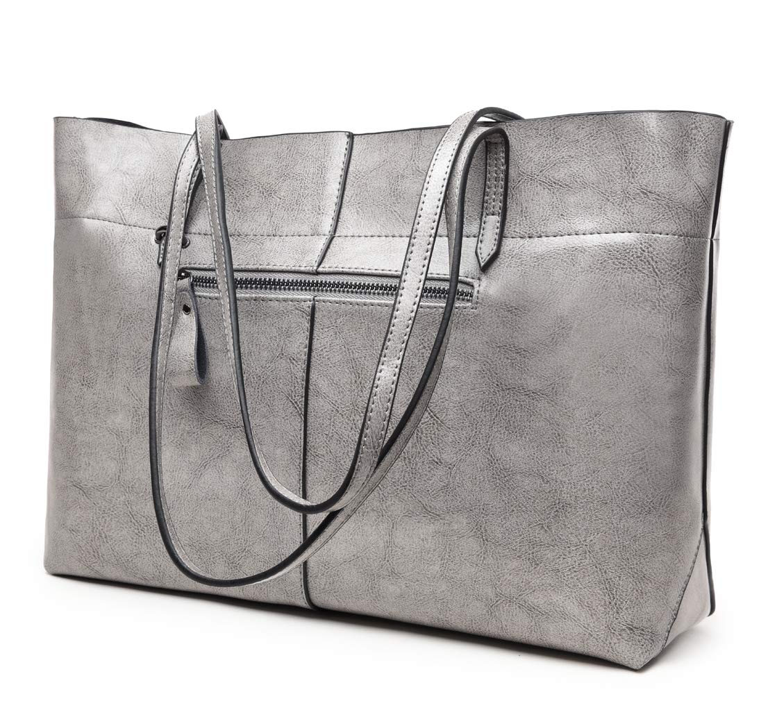Covelin Women's Handbag Genuine Leather Tote Shoulder Bags Soft Hot Grey