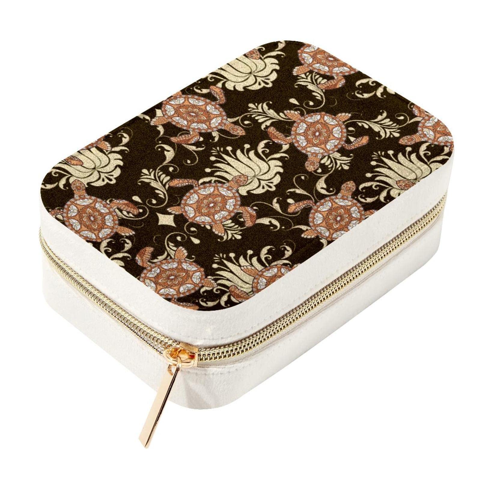 Boîte à bijoux de voyage en velours mini coffret floral pour week-end et vacances