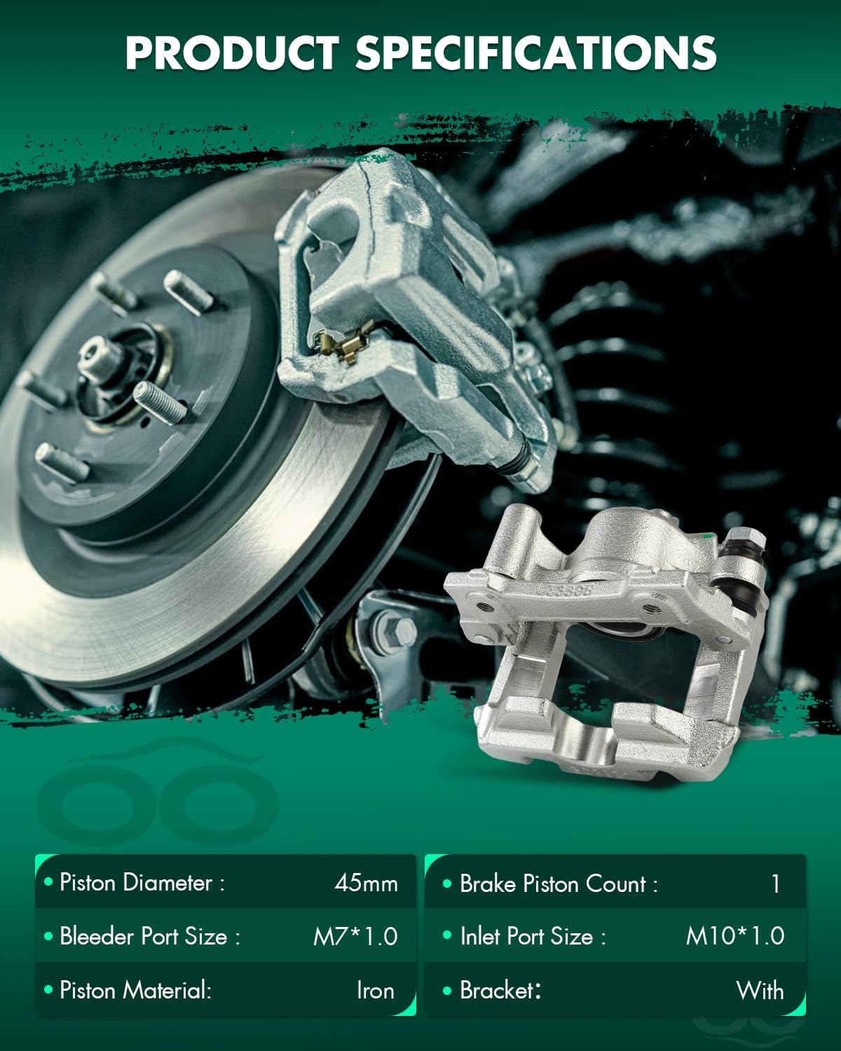 SCITOO 19B3312 Rear Right Disc Brake Caliper Assembly w/Bracket For Lexus For GS350/For GS430/For GS450h/For GS460/For IS350