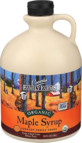 Coombs Family Farms Jarabe de arce orgánico color oscuro grado A sabor robusto 64 onzas líquidas