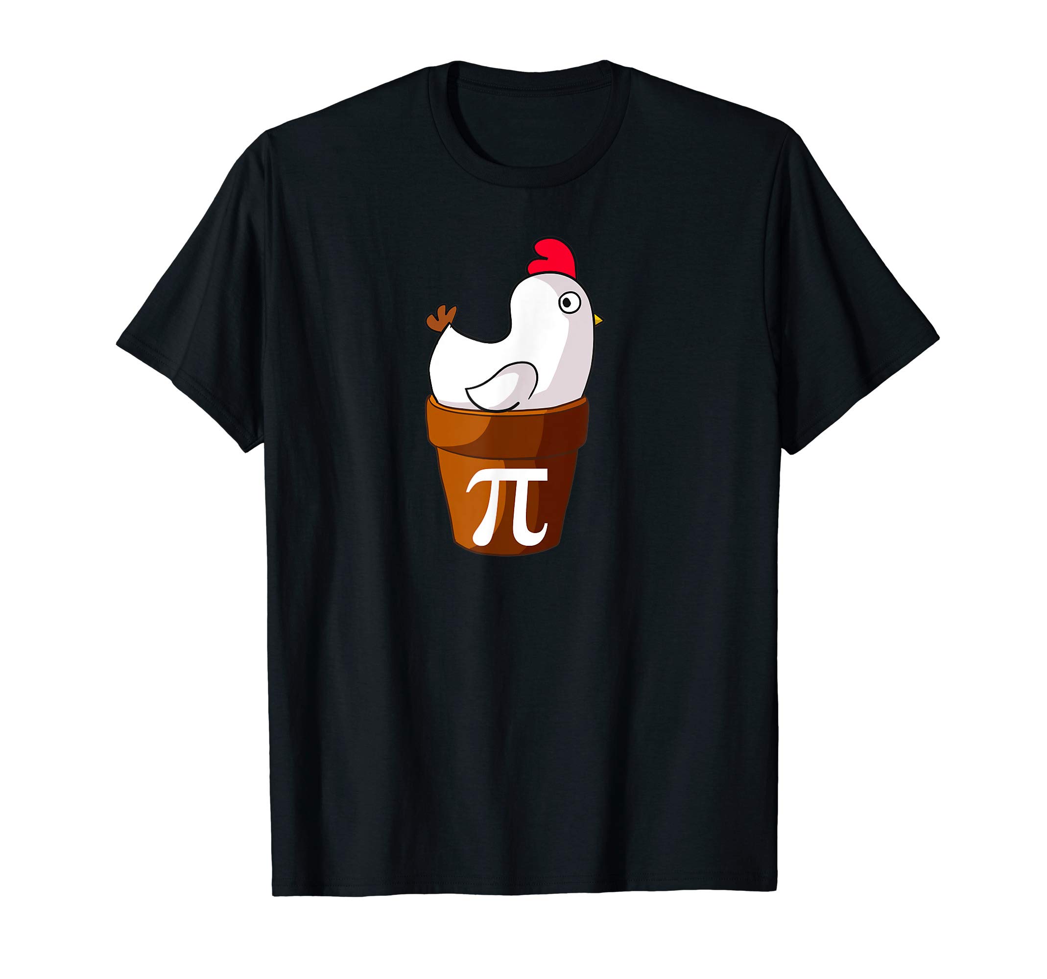 Miftees Pi Day TeesChicken Pot Pi T-Shirt, Unisex, Black, Short Sleeve, Small, Classic Fit, T-Shirt, Novelty T-ShirtsOEKO-TEX STANDARD 100