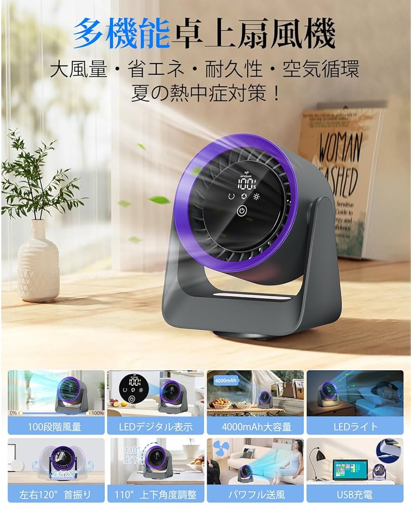 サーキュレーター ワイヤーレスイヤホン Amazon | サーキュレーター 小型 扇風機 卓上扇風機 USB扇風機