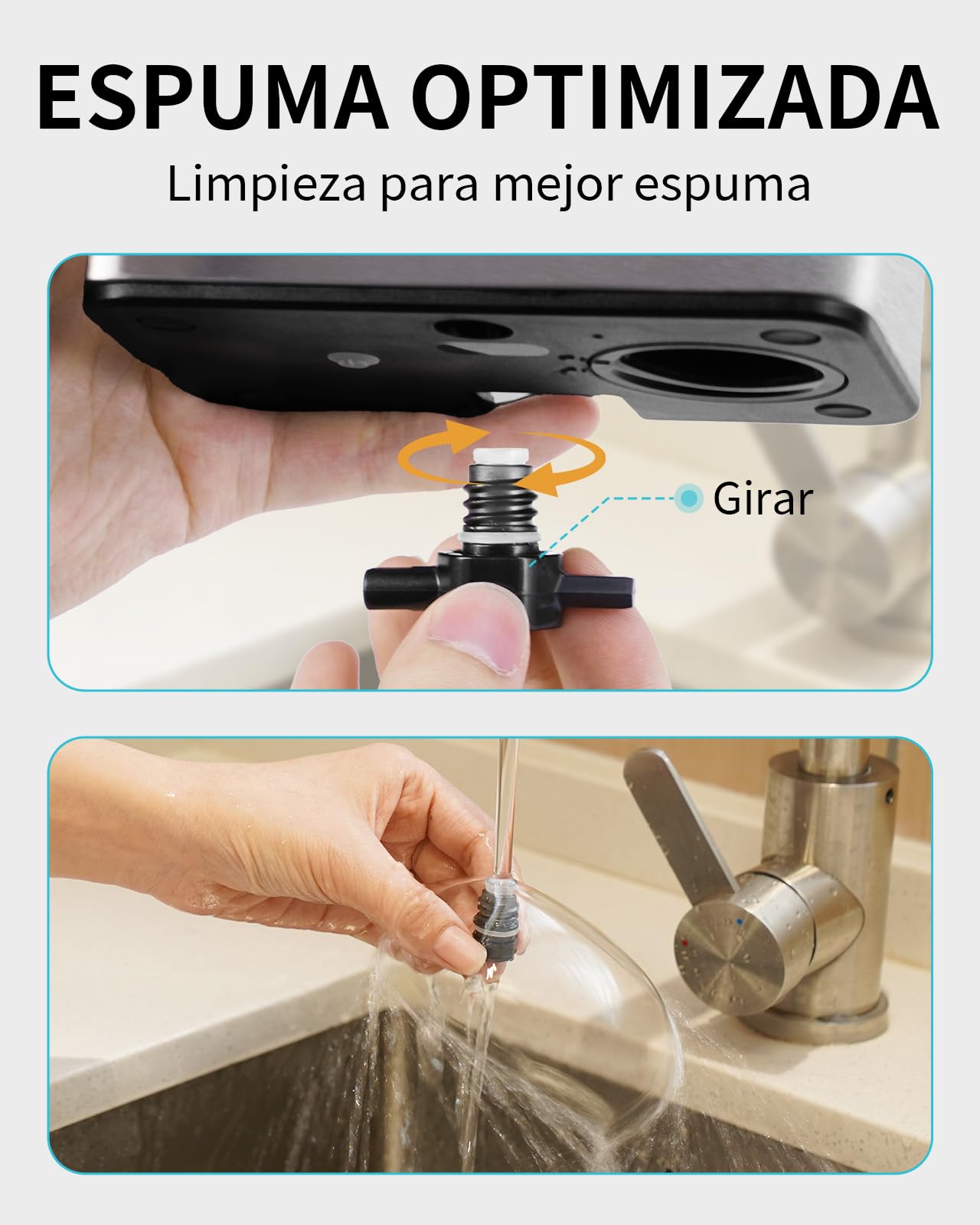 AIKE Dispensador De Jabón Espuma Automático, De Pared para Uso Comercial, 1000ML Acero Inoxidable para Jabón De Manos Espumoso, AK1207FA
