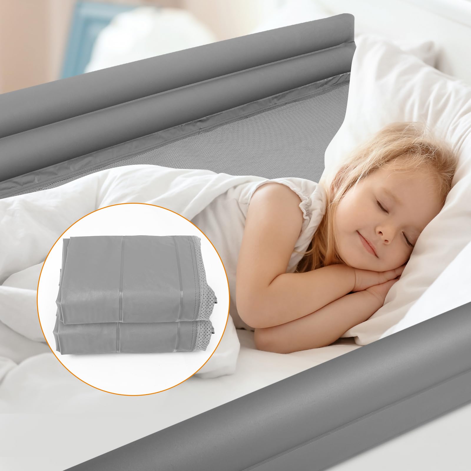 BANBALOO Barrière De Lit Gonflable Pour Enfant - Protection Anti-chute Transportable (90-180cm)