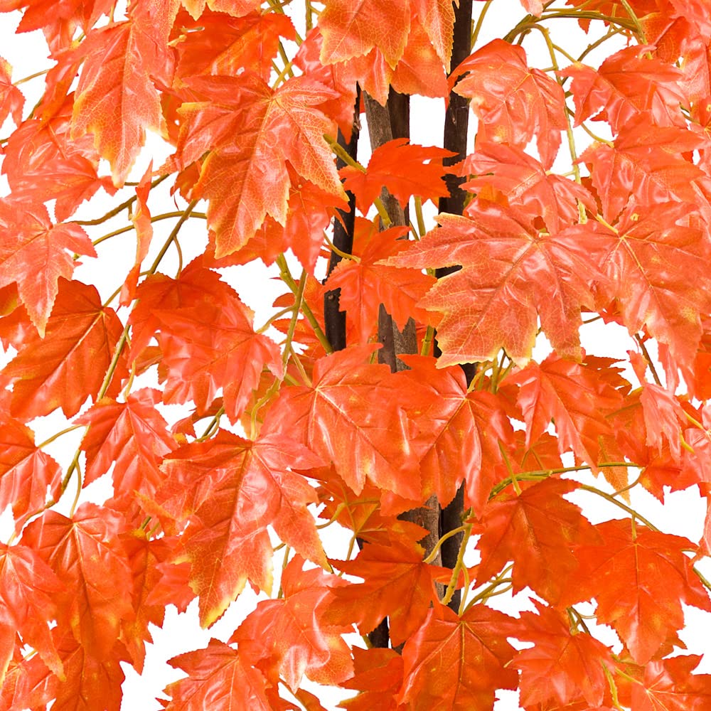 Erable Plante Arbre Artificielle Artificiel Plastique 180cm Domaine Interne Feuilles Rouges Decovego