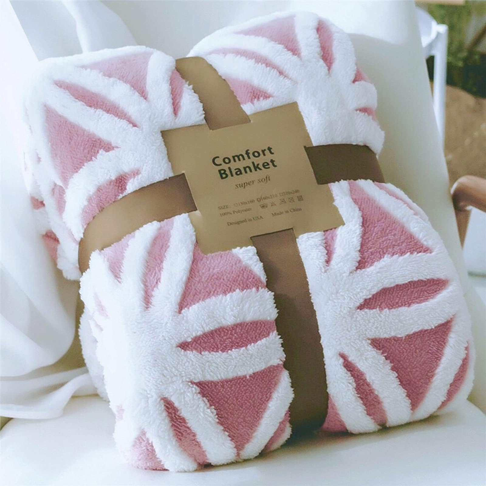 LOMAO Sherpa Fleece Blanket for Mom Cozy Soft Throw Blanket for Women Men Easter Gifts Dual Sided Couch Sofa Bed Blanket (Pink,51x63)