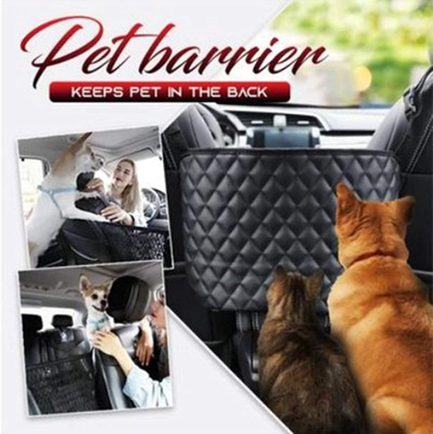 Maylai Black Handbag Holder for Car Durable Pu Leather Car Net Pocket Car Seat Storage Net Bag Driver Storage Netting Pouch Seat Back Net Bag Backseat Pet Kids Barrier Photo
