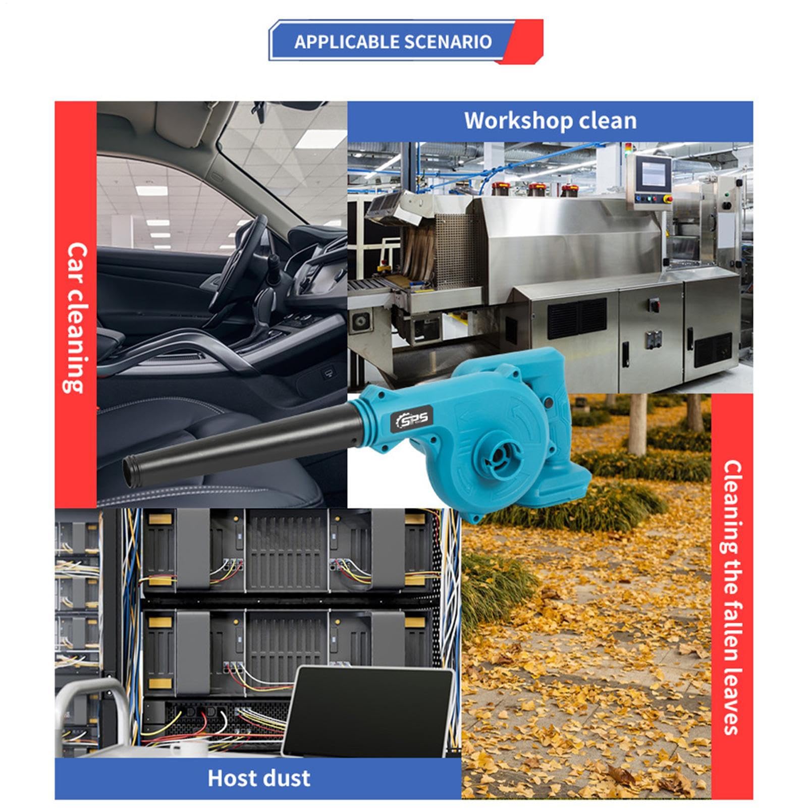 Polvo inalámbrico y aspiradora - Soplador eléctrico 2 en 1 para Hojas y Polvo | Potente Motor portátil | Herramienta de jardín Multifuncional para una terraza para automóvil de Garaje para el hogar