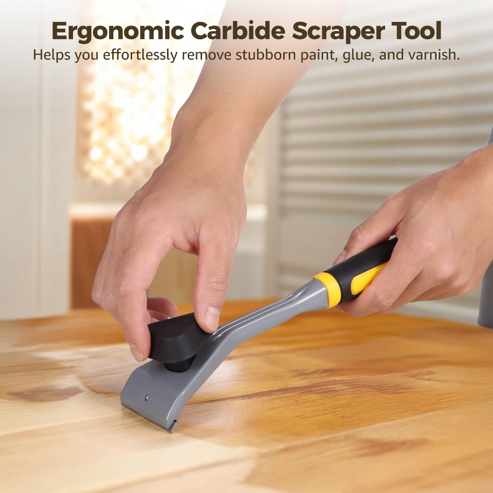 Grattoir en carbure ergonomique, grattoir peinture avec bord en carbure de tungstène de 2,5 pouces et poignée antidérapante, nettoyage précis pour enlever colle, rouille, autocollants, taches