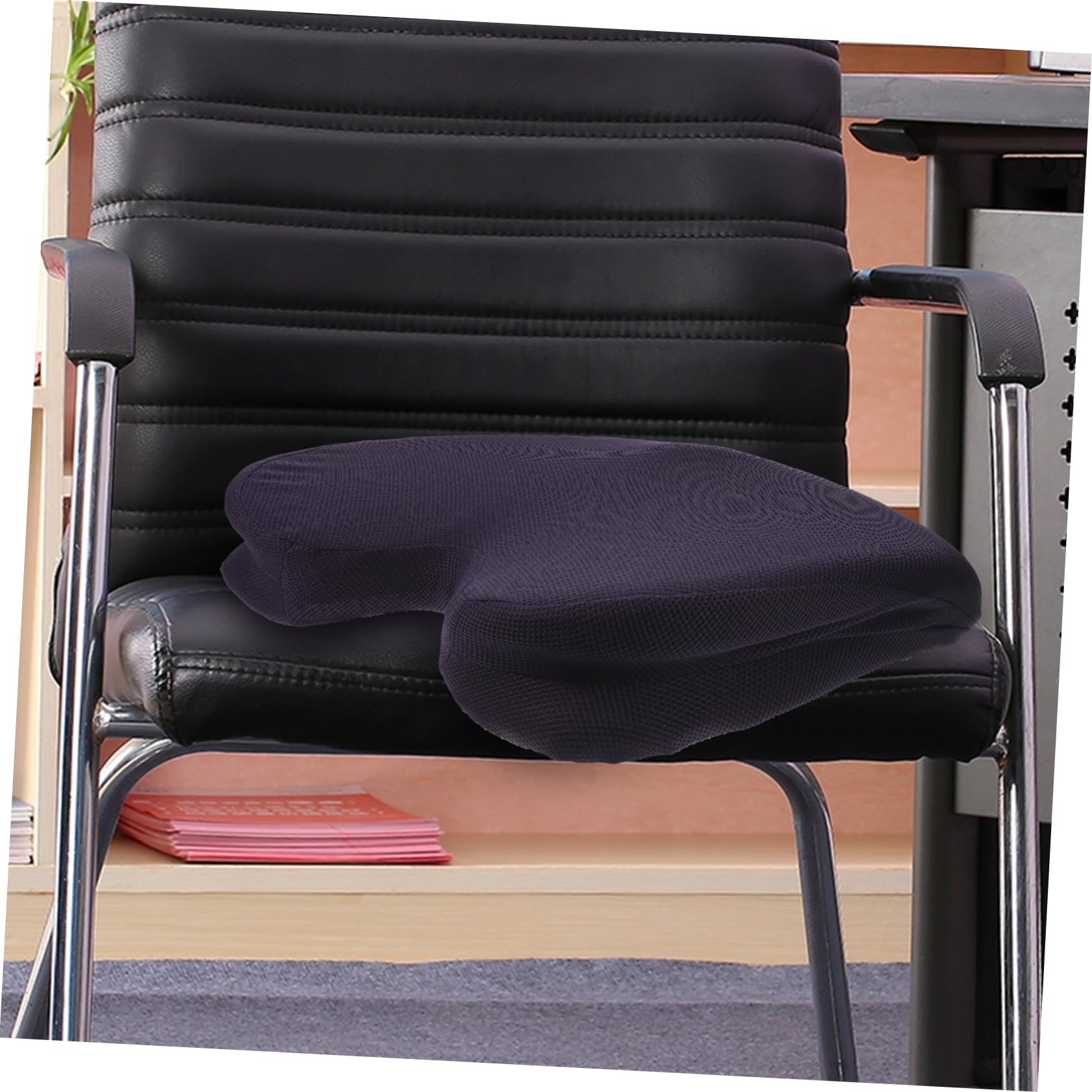 Cojín de Oficina para Glúteos de Espuma Viscoelástica Azul | Apoyo para Coche y Oficina, Transpirable, Alivio del Dolor, Asiento Acolchado