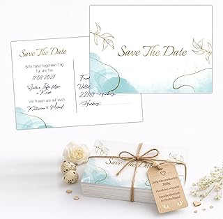 40 Save the date Karten zur Hochzeit | Eure Reise beginnt: Elegante Hochzeitskarten für euren großen Schritt im Postkartenformat mit hochwertigen Druck | Wir heiraten Einladung Wedding