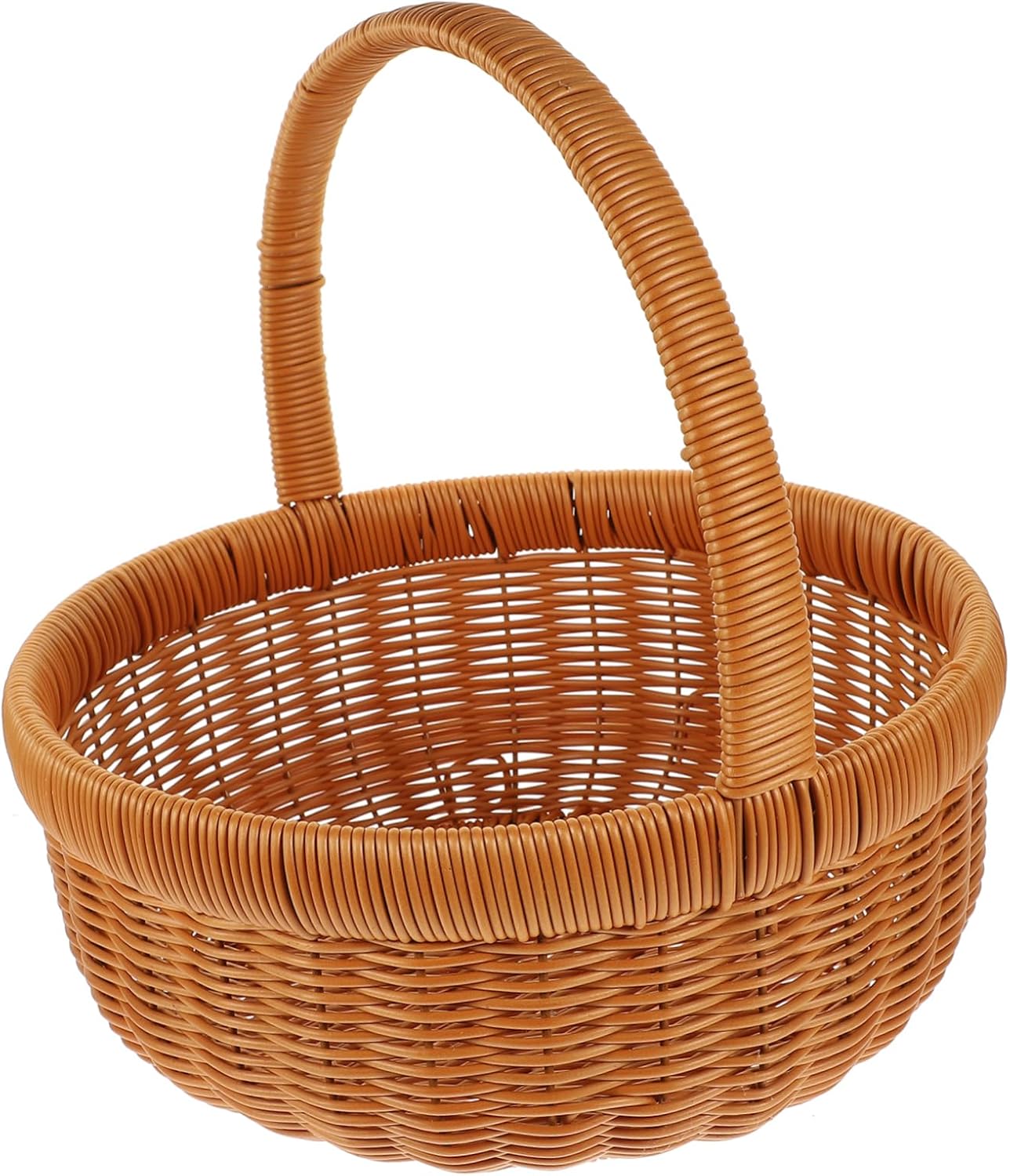 Food Storage Basket Handle Woven Fruit Holder for Shopping and Picnics Decorative Container for Fruits and Vegetables Natural and Elegant Design