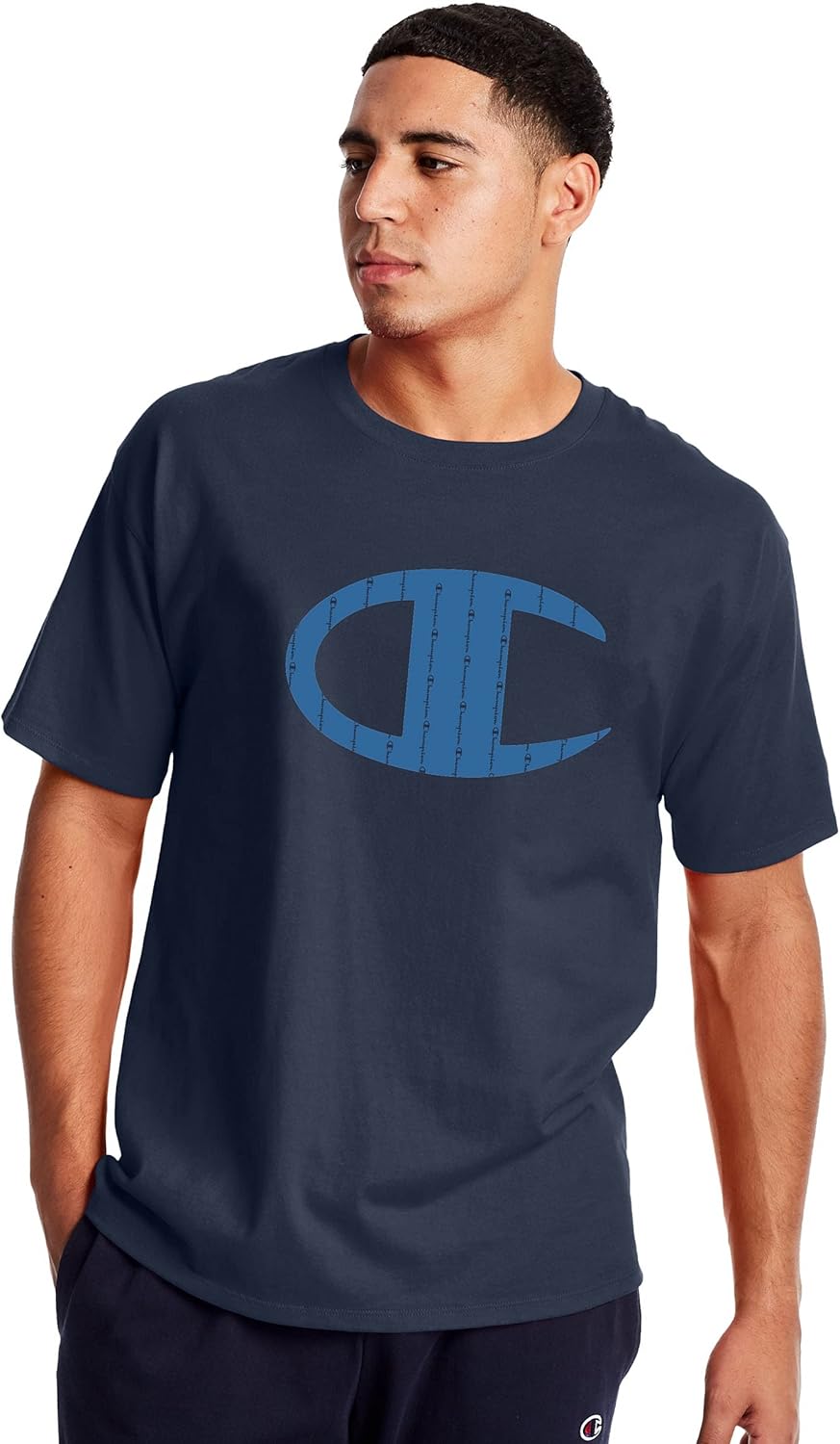 Champion Men's Classic T-Shirt, Pinstripe Script