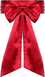 Red Sash Belt Wedding Satin Sash Belt for Women Dress Bridal Belt Smooth Waist Belts for Party Special Occasion Ribbon Sash Belt 3.74 Inch Wide - Buy now