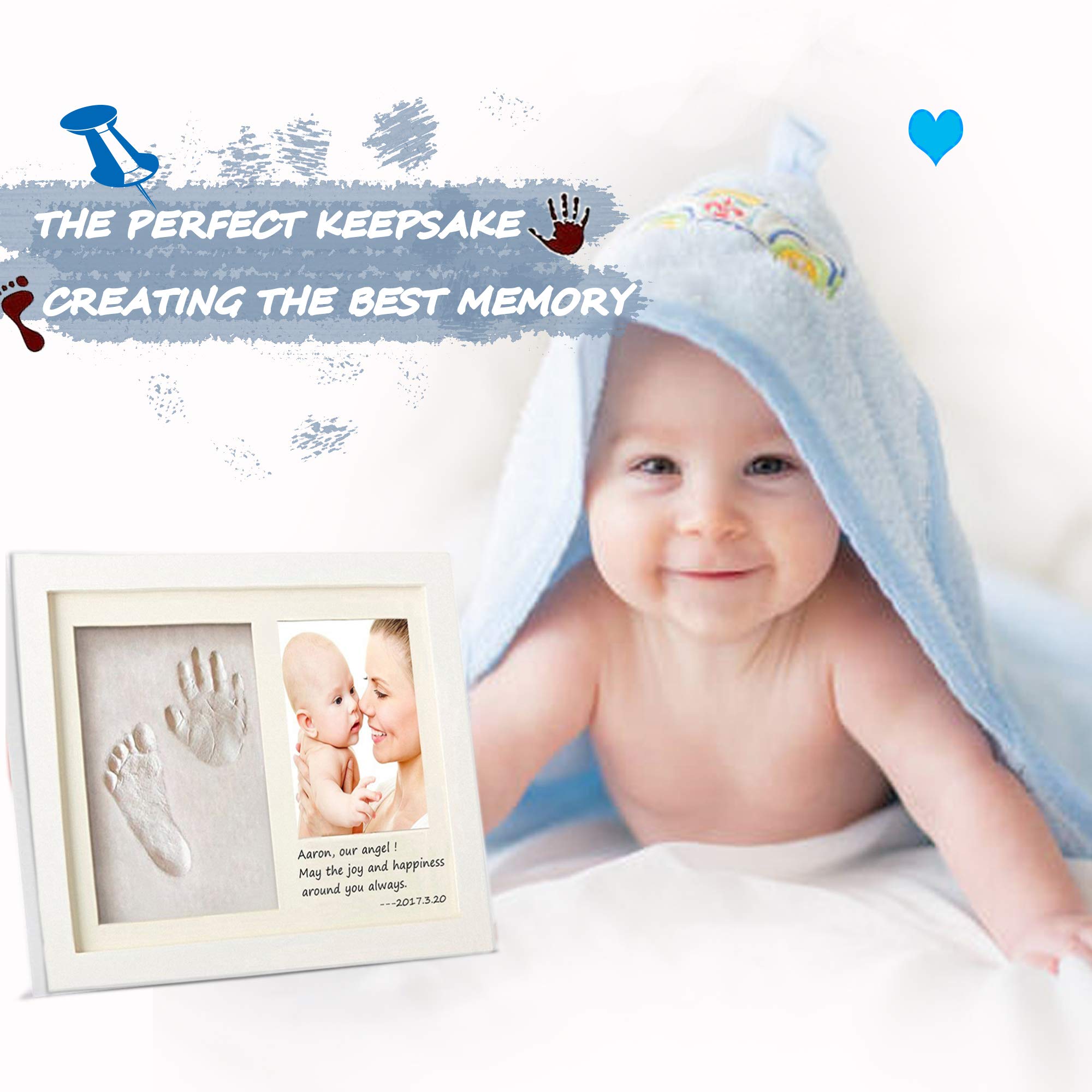 Cornice con impronta bimbo in argilla Kit Impronta per Mani e Piedi del Neonato - Impronta Bambino neonato cornice per foto di fango con stampa di mani e piedi del bambino Il regalo bimbo perfetto #2
