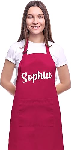 Delantal de cocina personalizado para mujer, regalo de cumpleaños, aniversario, boda, despedida de soltera, Acción de Gracias, Navidad, delantal de