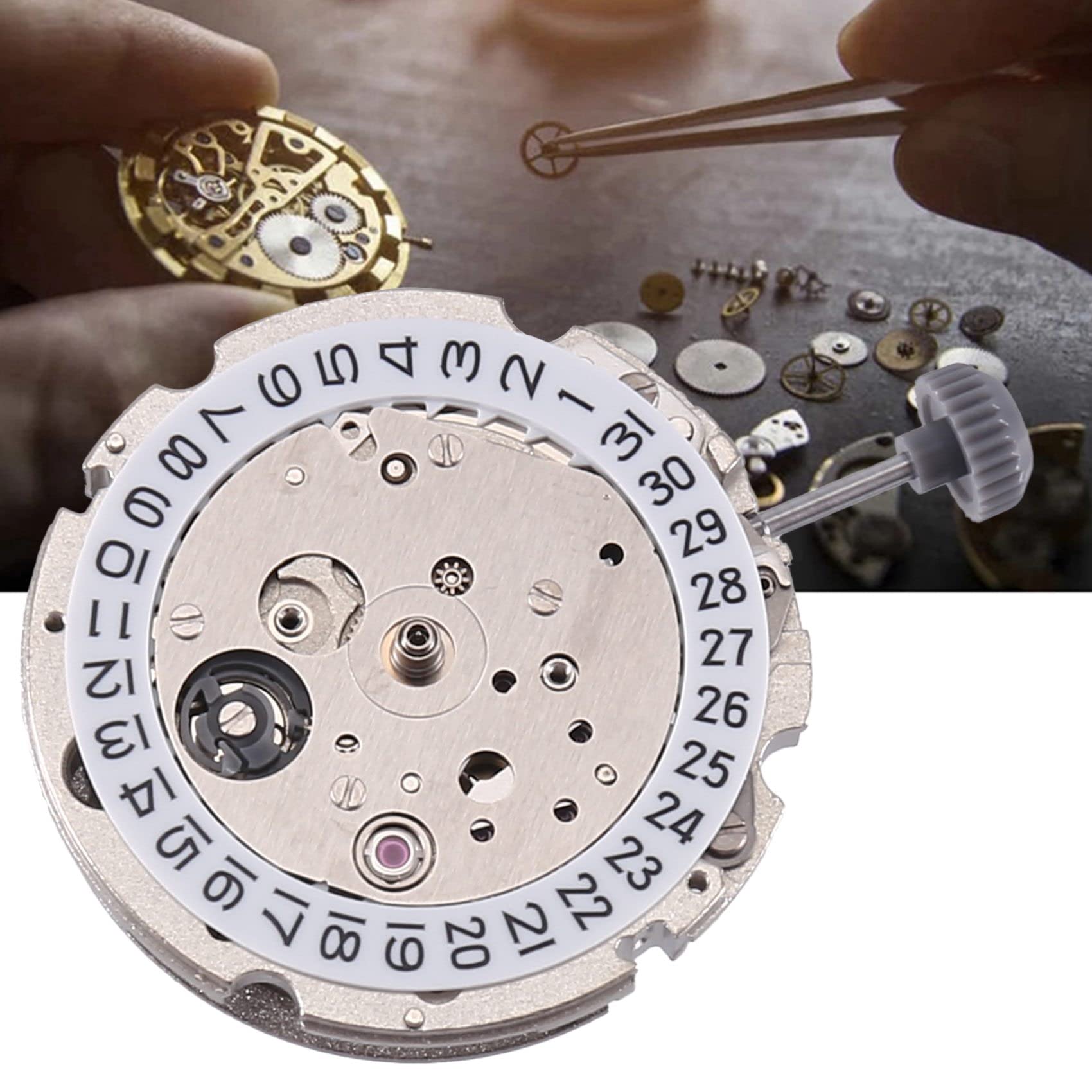 1 Stück 21 Schmuck Mechanisches Automatikwerk 3 Stunden hochpräzises Uhrwerk 8215 Metalluhr Silber
