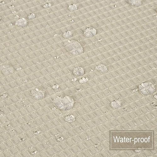 Miniatura 11 de NANAN Tier Curtains for Kitchen 24 Inch, Waffle Weave Textured Tailored Short Curtains for Bathroom Waterproof Window Covering Kitchen Cafe Curtains