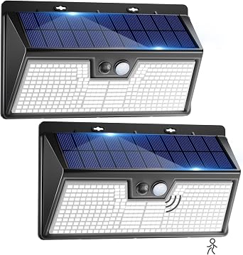 2Pack 318LED + 2Pack 100LED Solar Motion Lights Outdoor