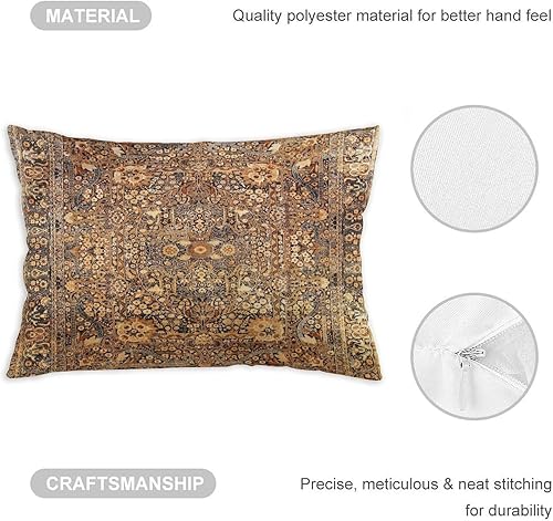 Miniatura 3 de Kaleidee Fundas de almohada persa Kirman con estampado antiguo, 8 fundas de almohada de 12 x 20 pulgadas, terciopelo suave, fundas de cojín